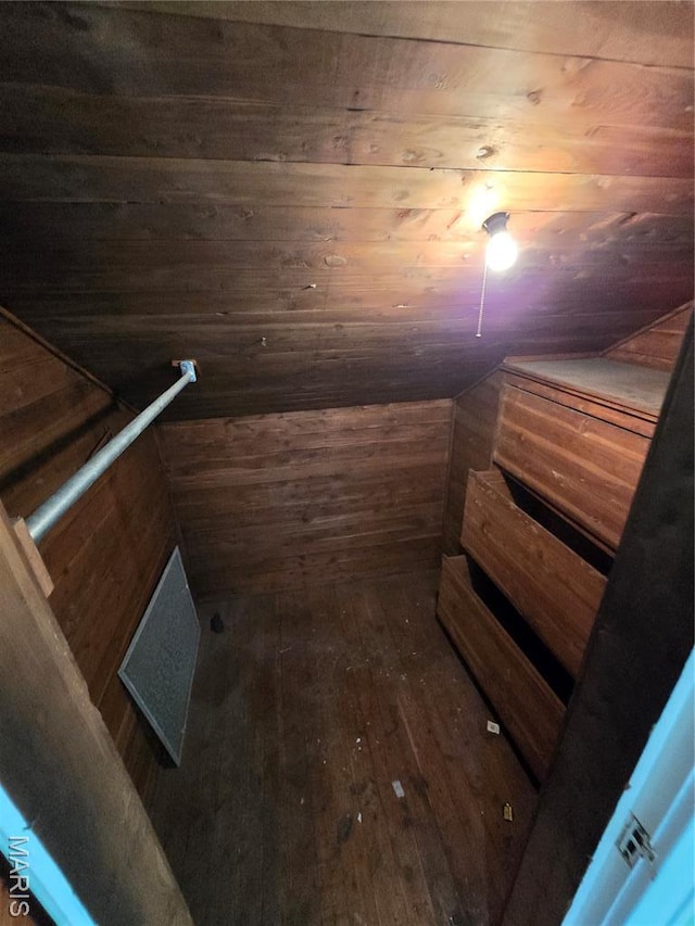 8108 Saint Charles Rock Rd, Saint Louis, MO 63114 - relaxing sauna / steam room with wood-type flooring and wooden ceiling