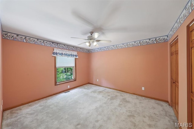 67 High Trails Dr, Eureka, MO 63025 - spare room featuring ceiling fan and light colored carpet