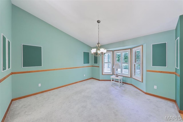 67 High Trails Dr, Eureka, MO 63025 - carpeted empty room featuring baseboards and a chandelier