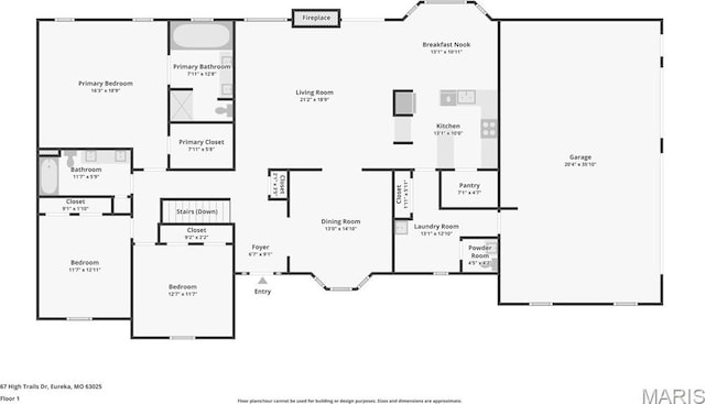67 High Trails Dr, Eureka, MO 63025 - view of floor plan / room layout