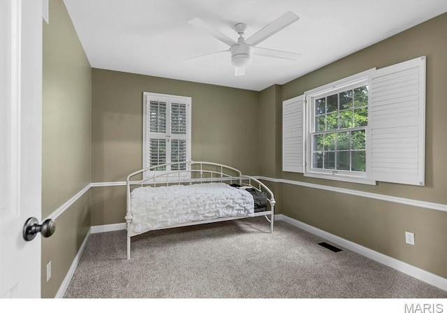1855 Grassy Ridge Rd, Kirkwood, MO 63122 - bedroom featuring carpet floors and ceiling fan