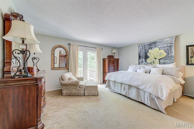2211 Viewroyal Dr, Des Peres, MO 63131 - carpeted bedroom featuring access to exterior and a textured ceiling