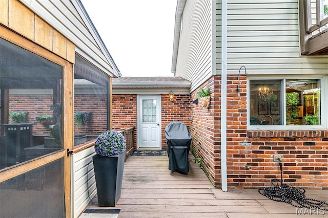 2211 Viewroyal Dr, Des Peres, MO 63131 - wooden terrace featuring a grill