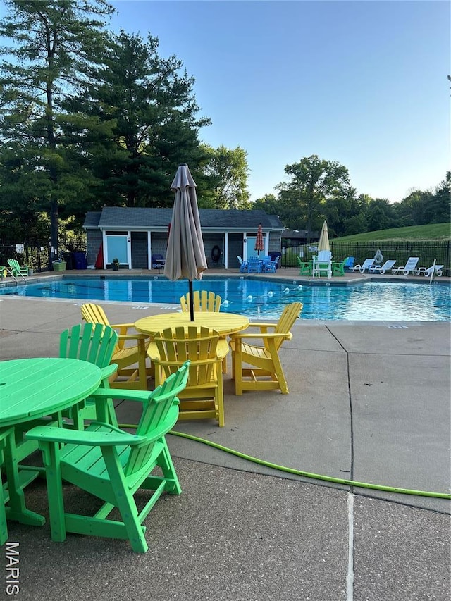 2211 Viewroyal Dr, Des Peres, MO 63131 - community pool featuring a patio area