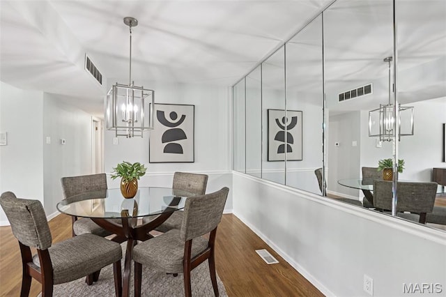 520 S Brentwood Blvd Unit 3A, Saint Louis, MO 63105 - dining area featuring a chandelier and wood finished floors