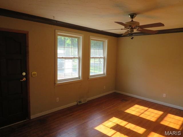 5129 Rapp Rd, Granite City, IL 62040 - empty room featuring wood finished floors and ceiling fan