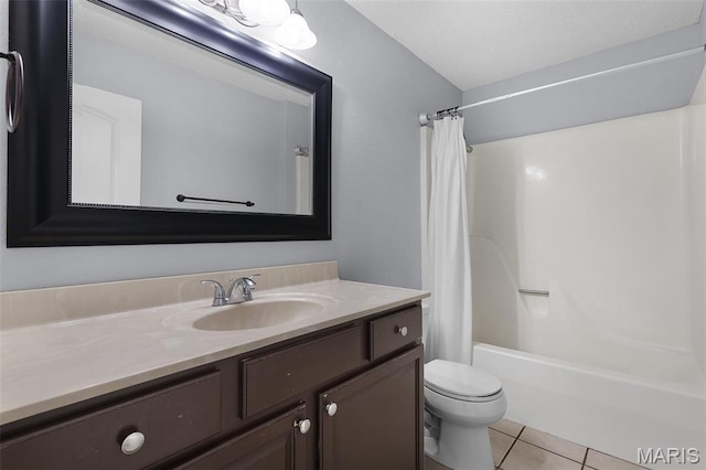 1016 Andra Dr, Maryville, IL 62062 - full bathroom with vanity, tile patterned flooring, and shower / bath combination with curtain