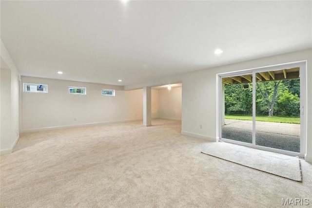 15282 Springrun Dr, Chesterfield, MO 63017 - unfurnished living room featuring recessed lighting and light carpet