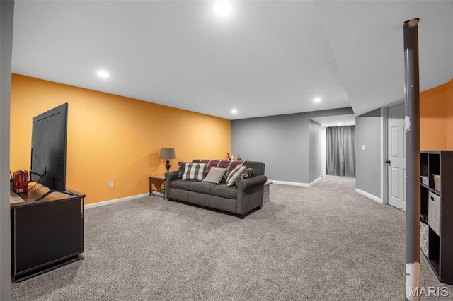 182 Cherrywood Parc Dr, Ofallon, MO 63368 - carpeted living area with baseboards and recessed lighting