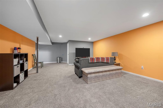 182 Cherrywood Parc Dr, Ofallon, MO 63368 - carpeted living room with recessed lighting and baseboards