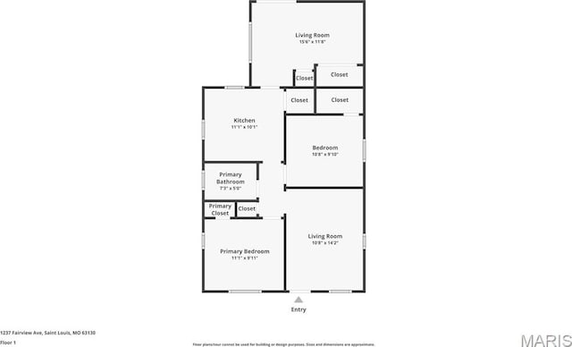 1237 Fairview Ave, University City, MO 63130 - view of property floor plan
