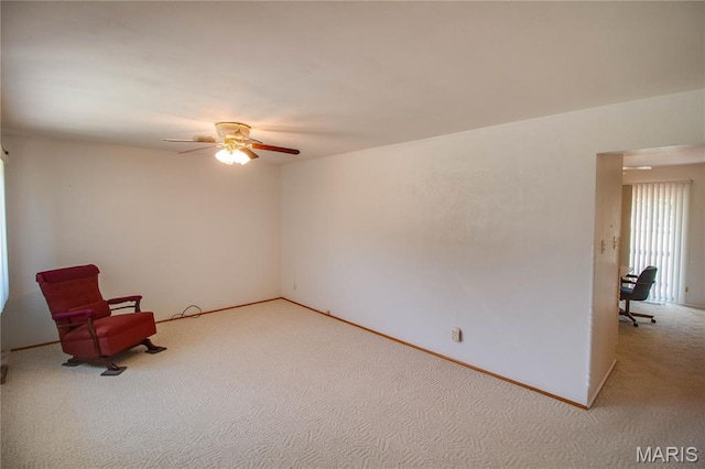 971 Cedar Dr, Wood River, IL 62095 - unfurnished room with carpet, ceiling fan, and a desk