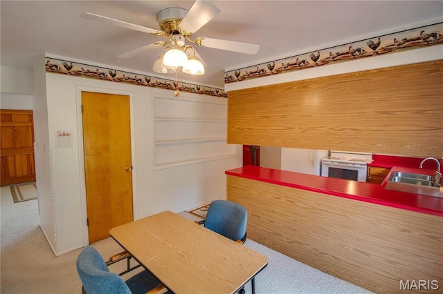971 Cedar Dr, Wood River, IL 62095 - office with light carpet and a ceiling fan