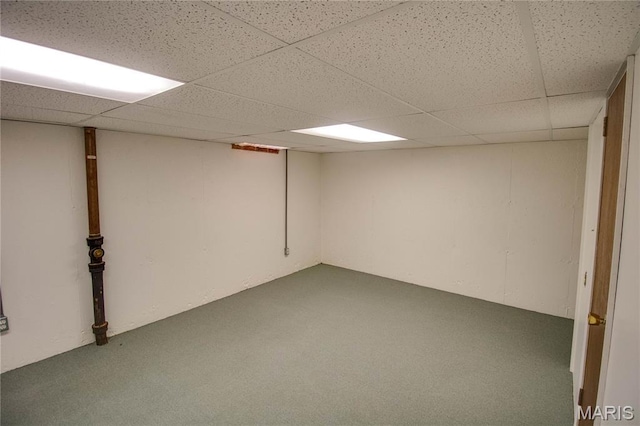 971 Cedar Dr, Wood River, IL 62095 - finished basement with a paneled ceiling and carpet