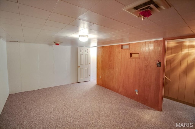 971 Cedar Dr, Wood River, IL 62095 - finished basement featuring carpet and wooden walls