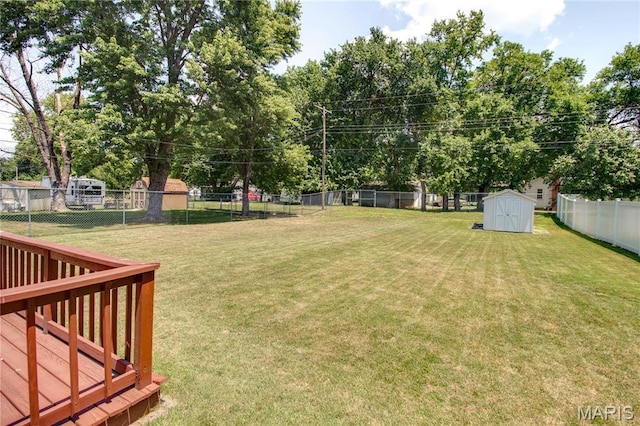 971 Cedar Dr, Wood River, IL 62095 - fenced backyard featuring a shed and a deck