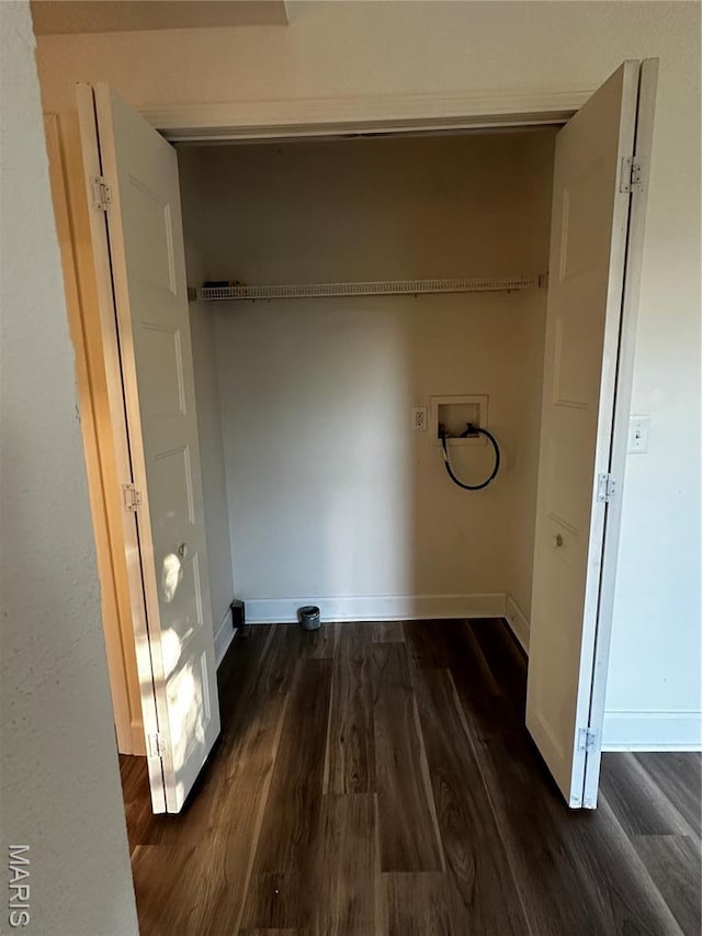 211 N Davis St, Cuba, MO 65453 - washroom featuring hookup for a washing machine and dark wood-style floors