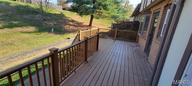 964 Claygate Ct, Ballwin, MO 63021 - wooden deck with a yard