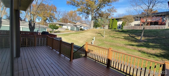 964 Claygate Ct, Ballwin, MO 63021 - wooden terrace featuring a residential view and a lawn