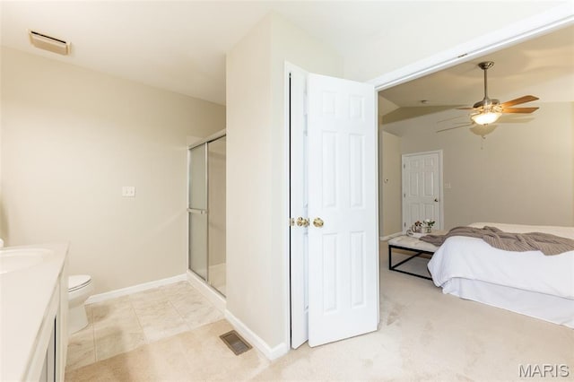 602 Whispering Willows Ct, Ballwin, MO 63021 - bedroom with light carpet and a ceiling fan
