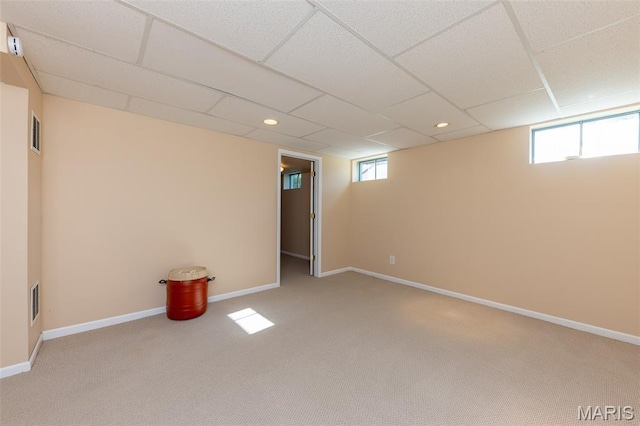 602 Whispering Willows Ct, Ballwin, MO 63021 - basement with carpet flooring and a drop ceiling