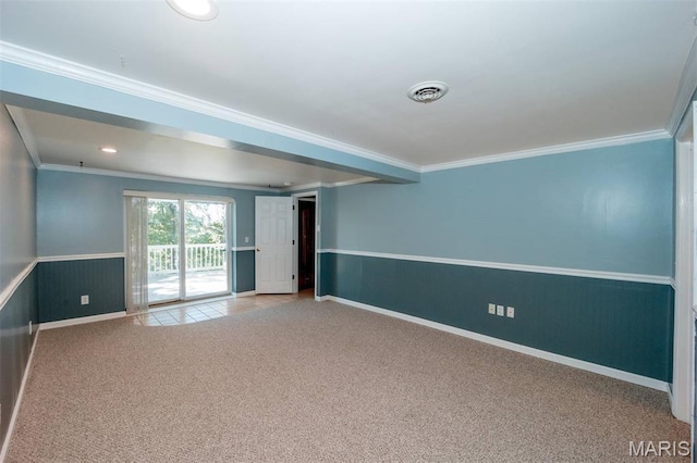 7040 Oak Shadow Ln, High Ridge, MO 63049 - empty room with ornamental molding, carpet floors, and recessed lighting