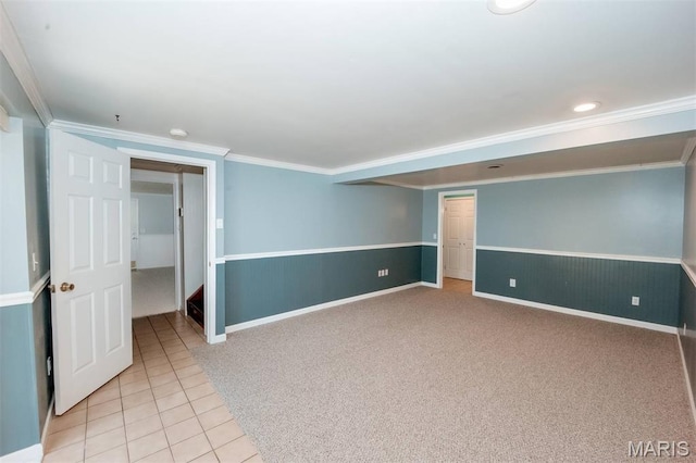 7040 Oak Shadow Ln, High Ridge, MO 63049 - finished below grade area featuring ornamental molding and light tile patterned floors