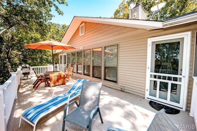 7040 Oak Shadow Ln, High Ridge, MO 63049 - view of patio / terrace with outdoor dining space and a deck