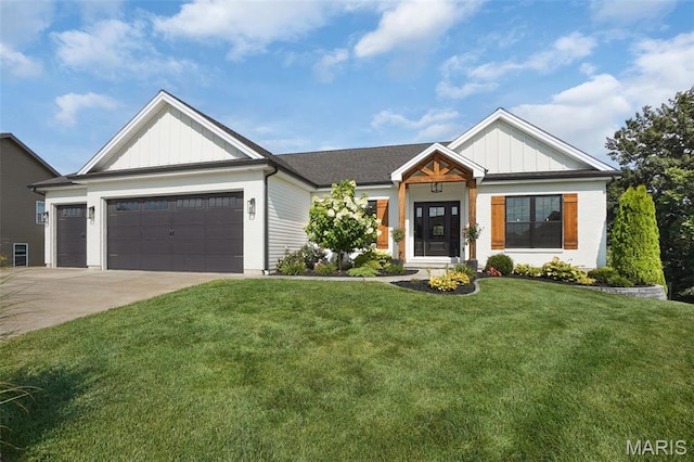 2803 Poolbrook Way, Washington, MO 63090 - modern farmhouse style home featuring board and batten siding, an attached garage, concrete driveway, and a front lawn