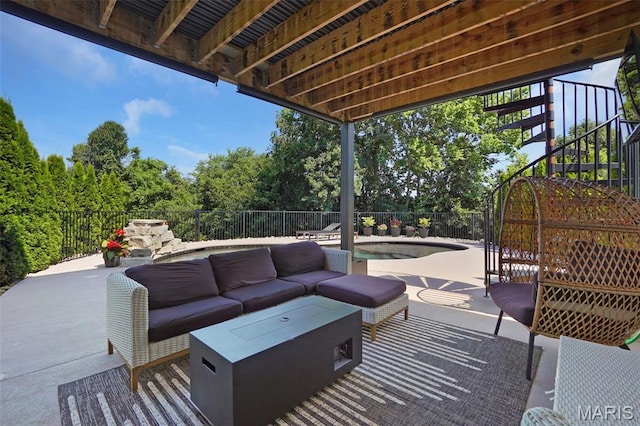 2803 Poolbrook Way, Washington, MO 63090 - view of patio / terrace with stairs and an outdoor hangout area