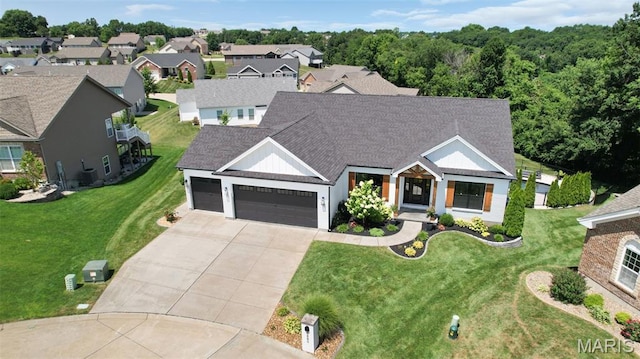2803 Poolbrook Way, Washington, MO 63090 - modern farmhouse style home featuring driveway, an attached garage, a front lawn, and roof with shingles