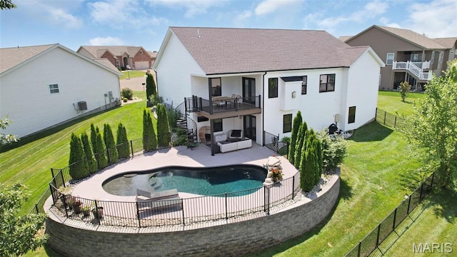 2803 Poolbrook Way, Washington, MO 63090 - back of house with a fenced backyard, a patio, and a residential view