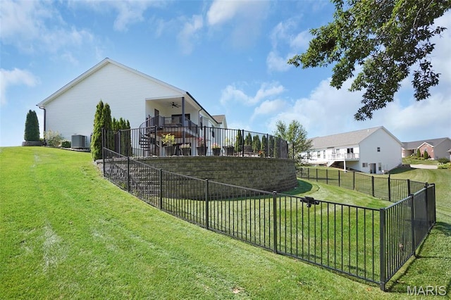 2803 Poolbrook Way, Washington, MO 63090 - fenced backyard featuring a ceiling fan