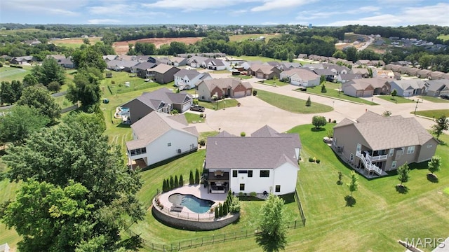2803 Poolbrook Way, Washington, MO 63090 - aerial perspective of suburban area featuring a pool area
