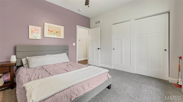 5065 Fox Bridge Rd, Wildwood, MO 63069 - bedroom featuring a closet, carpet, and ceiling fan
