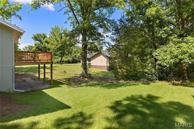 1618 Clock Tower Dr, Saint Louis, MO 63138 - view of grassy yard featuring a wooden deck