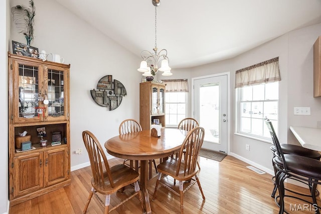 132 Timberlake, Damiansville, IL 62215 - dining space featuring light wood-type flooring and a chandelier