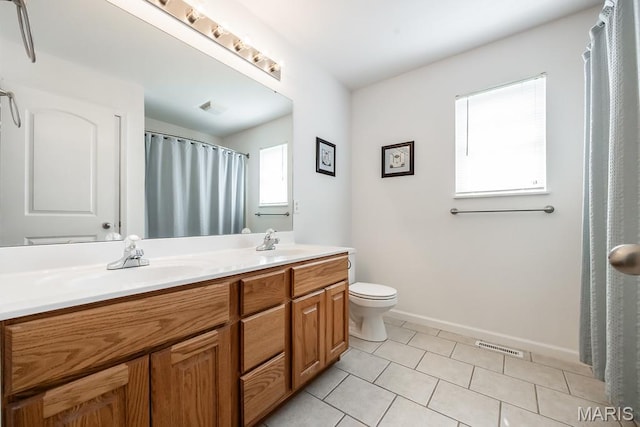 132 Timberlake, Damiansville, IL 62215 - full bath featuring double vanity, tile patterned flooring, and a shower with curtain