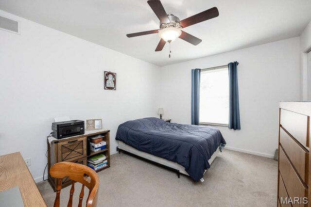 132 Timberlake, Damiansville, IL 62215 - bedroom with light carpet and ceiling fan