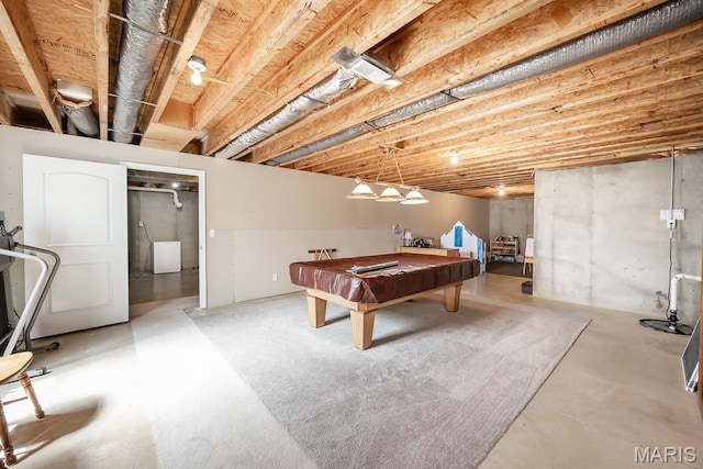 132 Timberlake, Damiansville, IL 62215 - rec room featuring concrete flooring and billiards