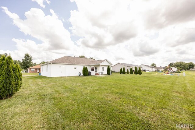 132 Timberlake, Damiansville, IL 62215 - rear view of property with a lawn and a patio