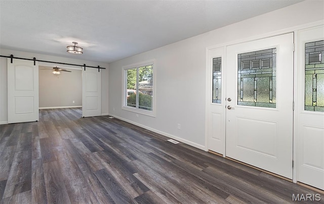 5 Lakeshore Dr, New Baden, IL 62265 - entryway with a barn door and dark wood finished floors
