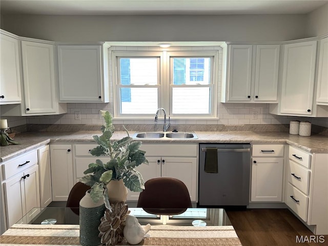 218 Mill St, Bethalto, IL 62010 - kitchen featuring stainless steel dishwasher, plenty of natural light, and white cabinets