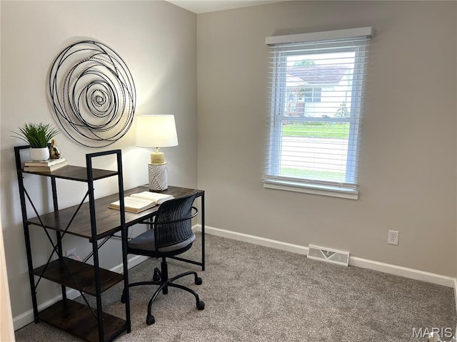 218 Mill St, Bethalto, IL 62010 - office area featuring carpet flooring and baseboards