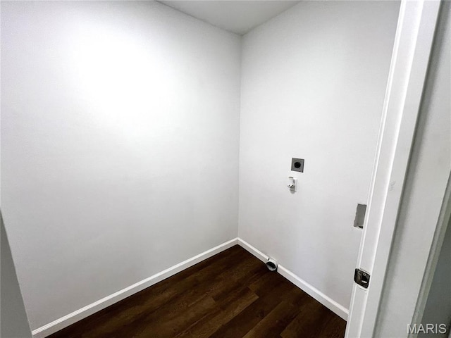 218 Mill St, Bethalto, IL 62010 - laundry room with hookup for an electric dryer and dark wood finished floors