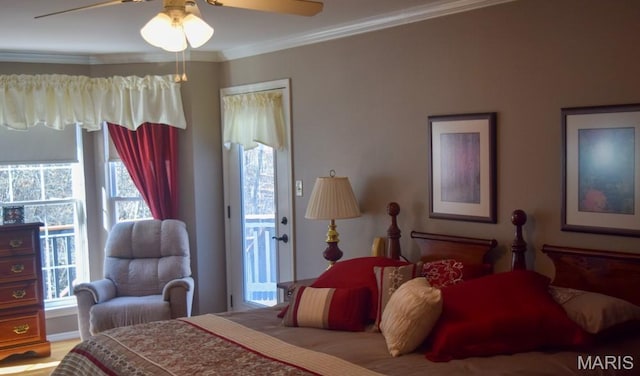 1741 Ivy Chase Ct, Fenton, MO 63026 - bedroom with crown molding, multiple windows, and ceiling fan