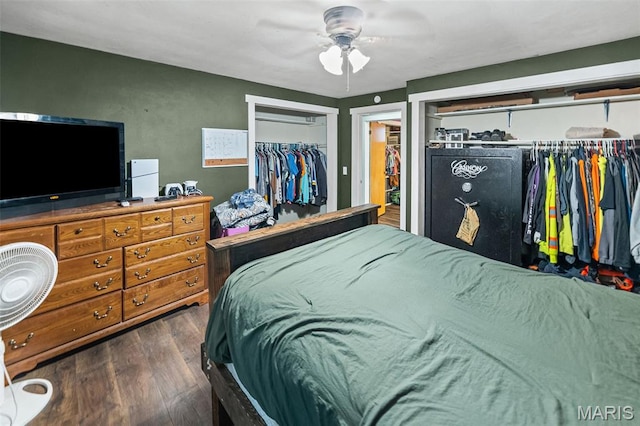 1752 N Bluff Rd, Collinsville, IL 62234 - bedroom with wood finished floors and a ceiling fan