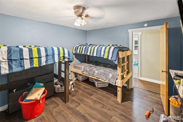 1752 N Bluff Rd, Collinsville, IL 62234 - bedroom featuring wood finished floors and a ceiling fan