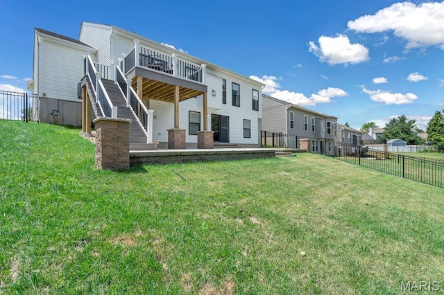 845 Kingston Hills Ct, Fenton, MO 63026 - back of house featuring a deck, stairway, and a residential view