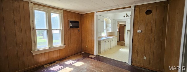 718 2nd St W, Scott City, MO 63780 - interior space with wood finished floors and wooden walls
